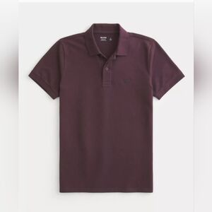 Hollister Polo Shirt Classic Knit Design Burgundy Large NEW